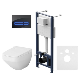 Комплект AM.PM: Инсталляция с клавишей Touchless Pro черная и унитаз Inspire V2.0 FlashClean с функцией биде, IS450A38.CCC50A - фото, отзывы, цена