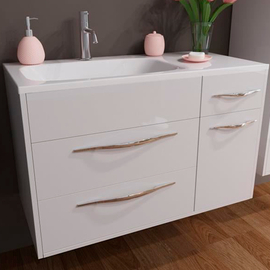 Тумба с раковиной Эстет Barcelona 90, левосторонняя, подвесная, 3 ящика, 1 дверка, ФР-00003595 - фото, отзывы, цена