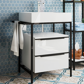 Тумба с раковиной Эстет Comfort Loft 70, напольная, 2 ящика, ФР-00003613 - фото, отзывы, цена