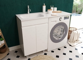 Тумба с раковиной Эстет Barcelona Luxe 120, левосторонняя, напольная, 2 дверки, ФР-00007065 - фото, отзывы, цена