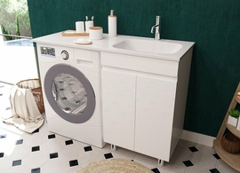 Тумба с раковиной Эстет Barcelona Luxe 120, правосторонняя, напольная, 2 дверки, ФР-00007066 - фото, отзывы, цена