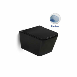 Унитаз подвесной Vincea Q-Line VT1-12MB безободковый, матовый черный, ультратонкое сиденье soft-close - фото, отзывы, цена