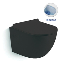 Унитаз подвесной Vincea Globo VT1-14SMB безободковый, матовый черный, ультратонкое сиденье soft-close - фото, отзывы, цена