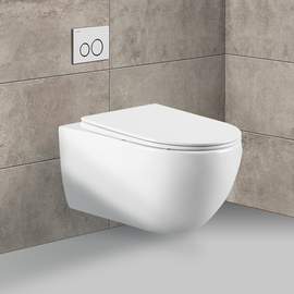 Унитаз подвесной Vincea Evo VT1-34 безободковый, белый, ультратонкое soft-close сиденье - фото, отзывы, цена