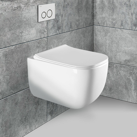 Унитаз подвесной Vincea Form VT1-35 безободковый, белый, ультратонкое soft-close сиденье - фото, отзывы, цена