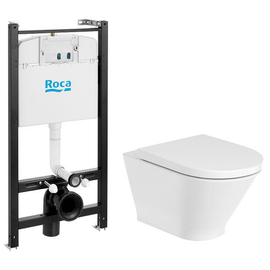 Комплект Инсталляция ROCA+унитаз ROCA GAP Round Rimless+Сиденье SUPRALIT с микролифтом 893105000 - фото, отзывы, цена