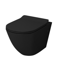 Унитаз подвесной Grossman GR-4411B, безободковый, сиденье дюропласт с микролифтом, черный - фото, отзывы, цена