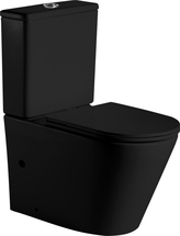 Унитаз-компакт Grossman GR-4450BMS, безободковый, тонкое сиденье дюропласт с микролифтом, черный матовый - фото, отзывы, цена