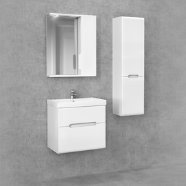 Зеркальный шкаф Jorno Moduo Slim 50, подвесной, белый - фото, отзывы, цена