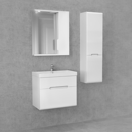 Зеркальный шкаф Jorno Moduo Slim 60, подвесной, белый - фото, отзывы, цена