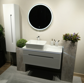 Зеркало Jorno Shine 65 с подсветкой, белое - фото, отзывы, цена