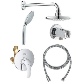 Душевая система Grohe Eurosmart, со смесителем встроенным, цвет хром, 124440 - фото, отзывы, цена