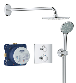 Душевая система Grohe Grohtherm, с термостатом встроенным, цвет хром, 34734000 - фото, отзывы, цена