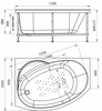 Ванна акриловая Радомир Монти 150х105, левосторонняя, система гидромассажа Баланс хром - фото, отзывы, цена