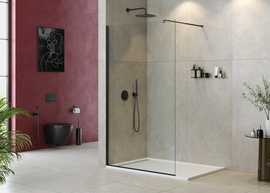 Душевая перегородка Cezares LIBERTA-L-1-110-C-NERO - фото, отзывы, цена