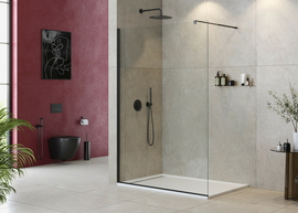 Душевая перегородка Cezares LIBERTA-L-1-140-C-NERO - фото, отзывы, цена