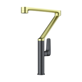 Смеситель для кухни Omoikiri Tara-LG-GM, светлое золото/вороненая сталь - фото, отзывы, цена