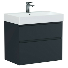 Тумба подвесная Allen Brau Infinity 70 с раковиной Sanovit Slim Synergy 70, антрацит матовый - фото, отзывы, цена