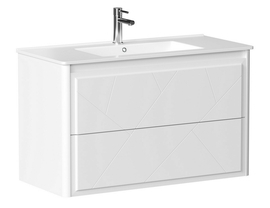 Тумба подвесная Allen Brau Paris 100 1.360002.WM с раковиной, белая матовая - фото, отзывы, цена