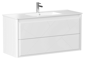 Тумба подвесная Allen Brau Paris 120 1.360003.WM с раковиной, белая матовая - фото, отзывы, цена