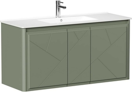 Тумба подвесная Allen Brau Paris 120 1.360004.CGM с раковиной, олива матовая - фото, отзывы, цена