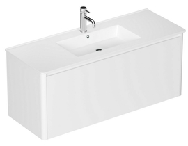 Тумба подвесная Allen Brau Gravity 120 с раковиной Paris 120, белая матовая - фото, отзывы, цена