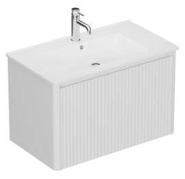 Тумба подвесная Allen Brau Gravity 80 1.370017.WM с раковиной Paris 80, белая матовая - фото, отзывы, цена