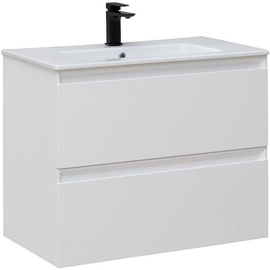 Тумба подвесная Allen Brau Eclipse 80 с раковиной Fantasy 82, белый матовый - фото, отзывы, цена