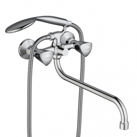 Смеситель Damixa Object, для ванны/душа с длинным изливом, душевым гарнитуром, 349500000 - фото, отзывы, цена