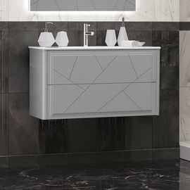 Тумба Opadiris Луиджи 90 с раковиной Ibiza 91, серый матовый - фото, отзывы, цена