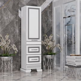 Пенал Opadiris Оникс, левый, белый глянец/серебро, Z0000005505 - фото, отзывы, цена