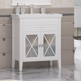 Тумба Opadiris Палермо 80 с раковиной Frame 80, белый матовый - фото, отзывы, цена