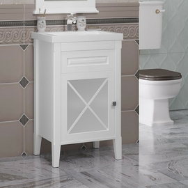 Тумба Opadiris Палермо 50 с раковиной Frame 50, белый матовый - фото, отзывы, цена