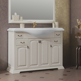 Тумба Opadiris Риспекто 120 с раковиной Кировит-Классик 1200, слоновая кость - фото, отзывы, цена