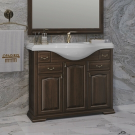 Тумба Opadiris Риспекто 100 с раковиной Кировит-Классик 1050, орех антикварный - фото, отзывы, цена