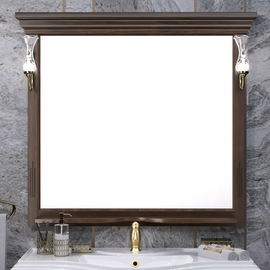 Зеркало Opadiris Риспекто 100 в цвете антикварный орех со светильниками Рустика, бронза - фото, отзывы, цена