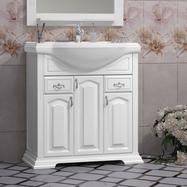 Тумба Opadiris Риспекто 80 с раковиной Кировит-Классик 800, белый матовый - фото, отзывы, цена