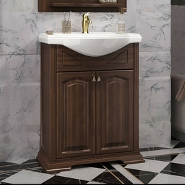 Тумба Opadiris Риспекто 65 с раковиной Кировит-Классик 650, орех антикварный - фото, отзывы, цена