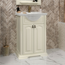 Тумба Opadiris Риспекто 55 с раковиной Капри 55, слоновая кость - фото, отзывы, цена