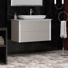 Тумба Opadiris Рубинно 90 с раковиной Ibiza 91, подвесная, серый матовый - фото, отзывы, цена