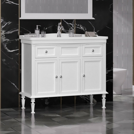 Тумба Opadiris Кантара 105 с раковиной Модерн 105, белый матовый - фото, отзывы, цена