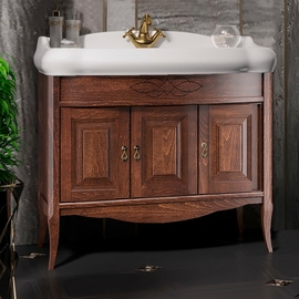 Тумба Opadiris Лоренцо 100 с раковиной Виктория 100, светлый орех - фото, отзывы, цена