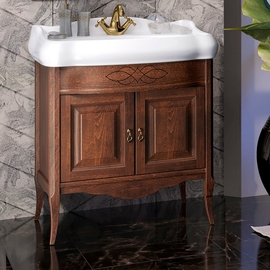 Тумба Opadiris Лоренцо 80 с раковиной Виктория 80, светлый орех - фото, отзывы, цена