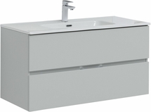Тумба Aquanet Алвита New 100 2 ящика, серый с раковиной Aquanet Flat 100 - фото, отзывы, цена