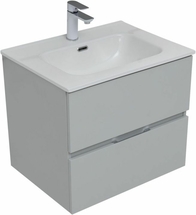 Тумба Aquanet Алвита New 60 2 ящика, серый с раковиной Aquanet Flat 60 - фото, отзывы, цена