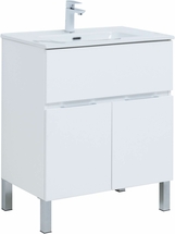 Тумба Aquanet Алвита New 70 1 ящик, 2 дверцы, белый матовый с раковиной Aquanet Flat 70 - фото, отзывы, цена