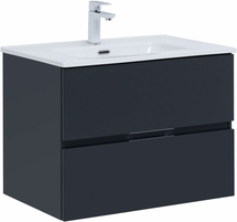 Тумба Aquanet Алвита New 70 2 ящика, антрацит с раковиной Aquanet Flat 70 - фото, отзывы, цена
