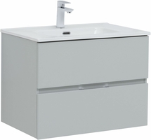 Тумба Aquanet Алвита New 70 2 ящика, серый с раковиной Aquanet Flat 70 - фото, отзывы, цена