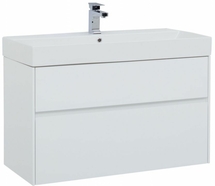 Тумба Aquanet Бруклин 100 белый с раковиной Sanovit Slim Synergy 100 - фото, отзывы, цена