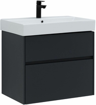 Тумба Aquanet Бруклин 70 антрацит матовый с раковиной Sanovit Slim Synergy 70 - фото, отзывы, цена